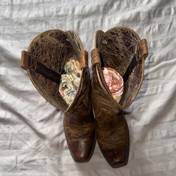 Ariat Heritage Western R Pro Leather Cowgirl Boots - Distressed Brown - Picture 3 of 8